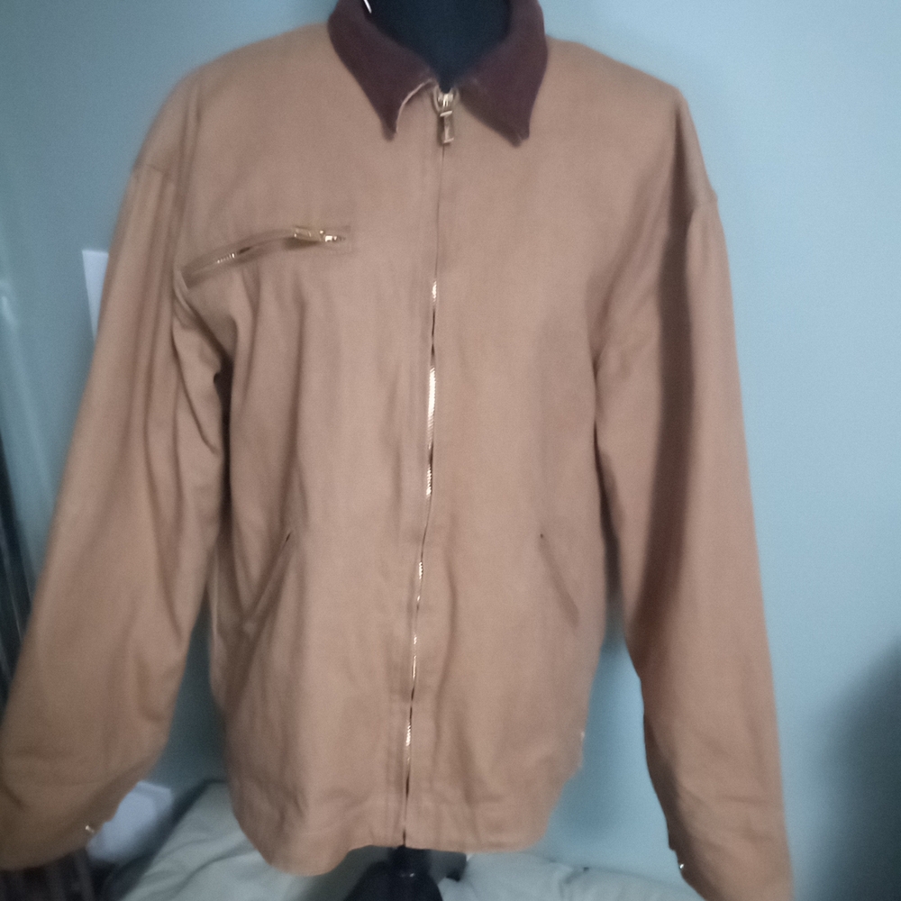 Tan Lightweight Shirt Jacket with Classic Workwear Style